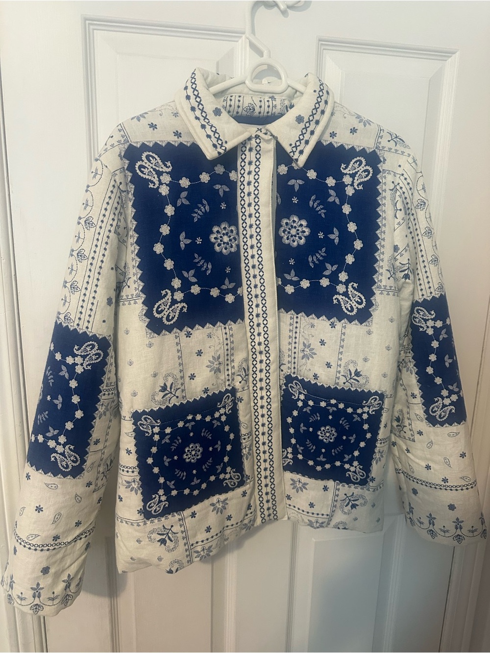 House of Harlow 1960 Quilted Jacket with Patchwork Print